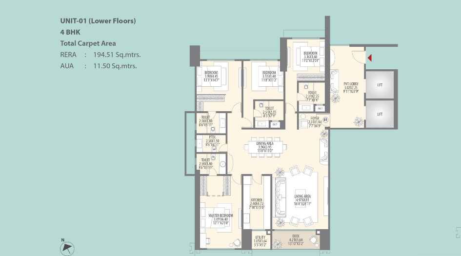 25-West-Bandra-West-Floor-Plan-4-BHK-3226-Sqft
